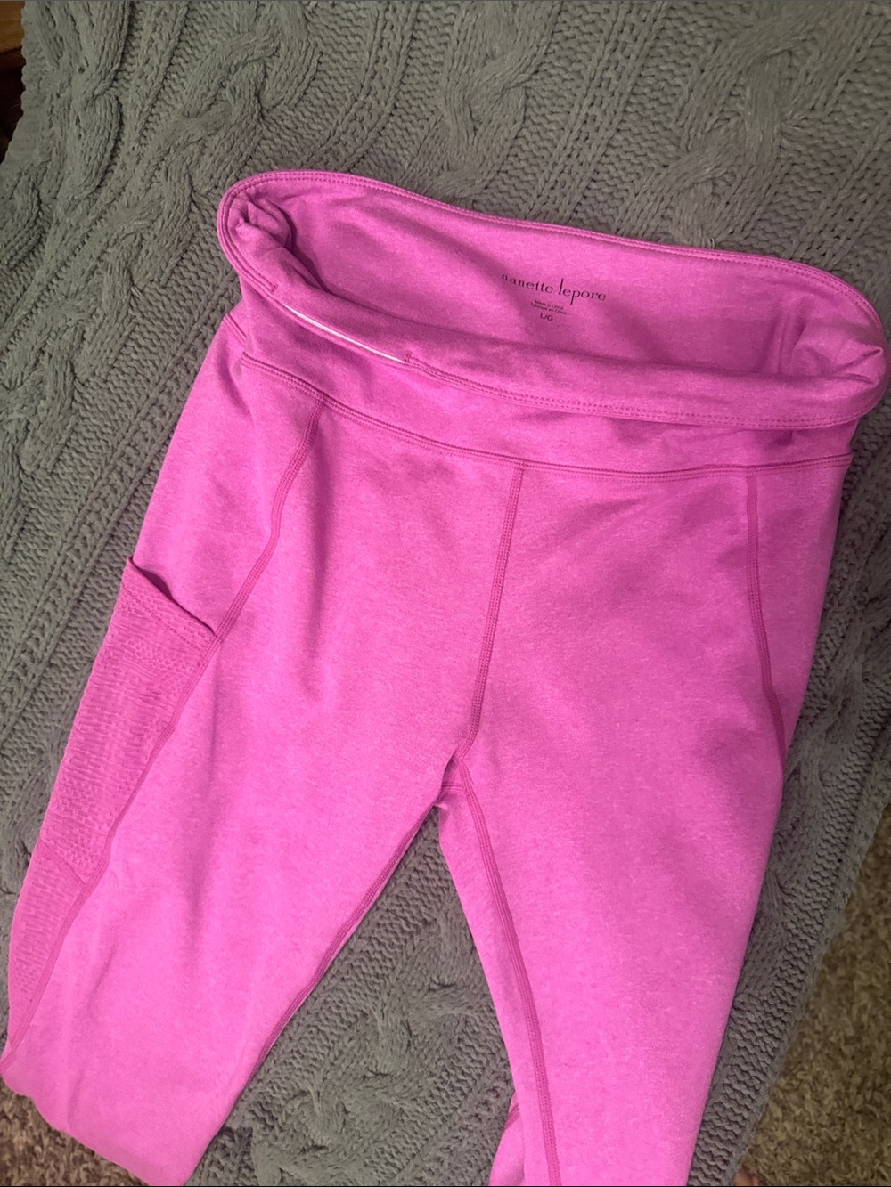 Nanette Lepore Hot Pink Girls' Active Leggings with Side Pocket Size Large